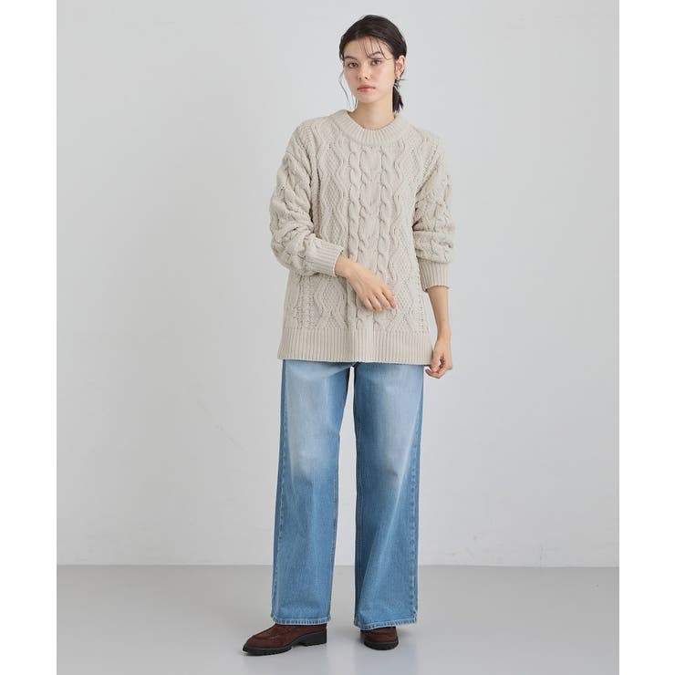 【洗える】冬のコーデを盛り上げる マットモール ケーブルニット | THE SHOP TK | 詳細画像3 