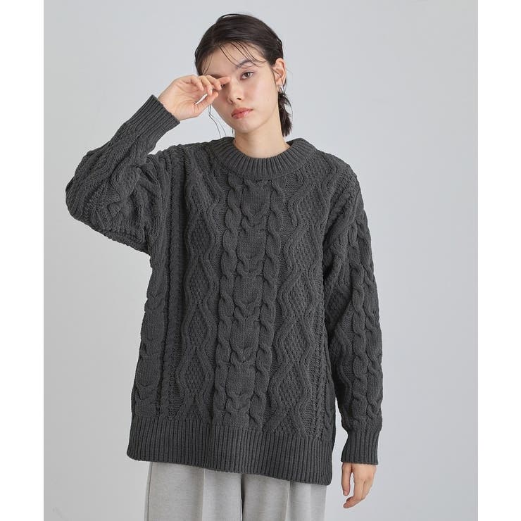 【洗える】冬のコーデを盛り上げる マットモール ケーブルニット | THE SHOP TK | 詳細画像5 