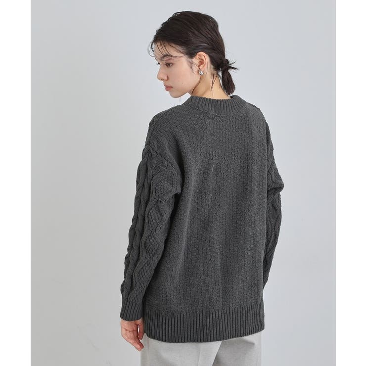 【洗える】冬のコーデを盛り上げる マットモール ケーブルニット | THE SHOP TK | 詳細画像6 