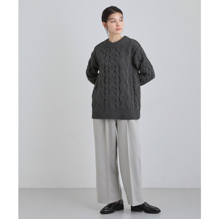 【洗える】冬のコーデを盛り上げる マットモール ケーブルニット | THE SHOP TK | 詳細画像7 