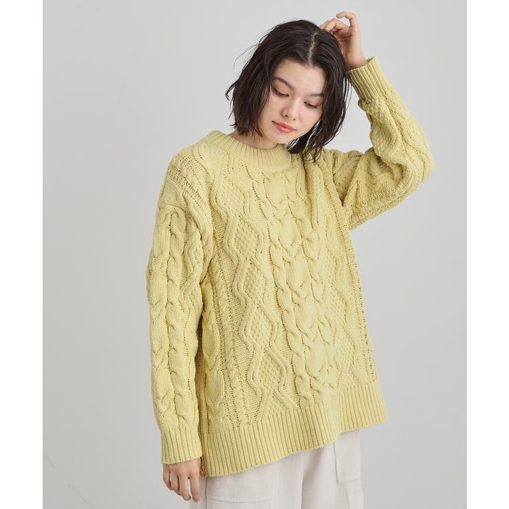 【洗える】冬のコーデを盛り上げる マットモール ケーブルニット | THE SHOP TK | 詳細画像9 