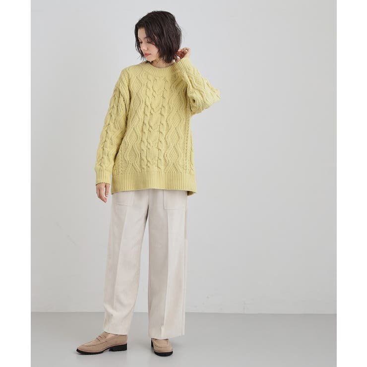 【洗える】冬のコーデを盛り上げる マットモール ケーブルニット | THE SHOP TK | 詳細画像11 