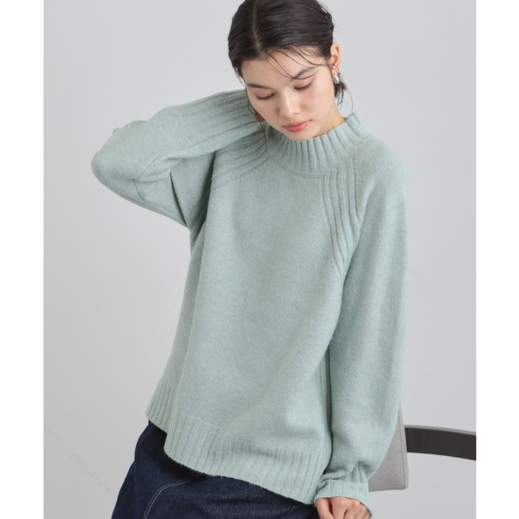 ミントグリーン(021) | ふんわり柔らかきれい色 ウール混ハイネックニット | THE SHOP TK