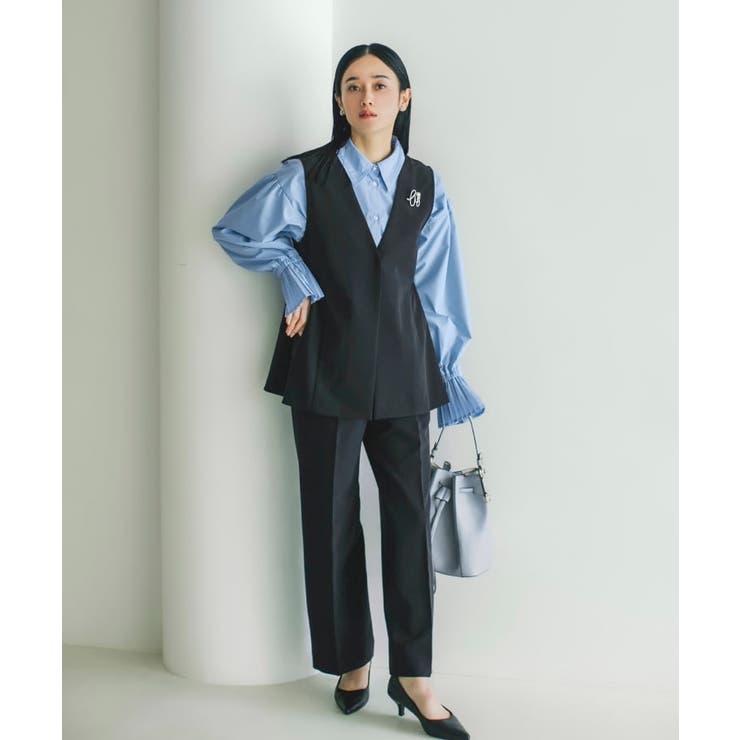 【汚れ＆シワが付きにくい/セレモニー/通勤】ダブルクロスジレ/洗濯機OK | THE SHOP TK | 詳細画像1 