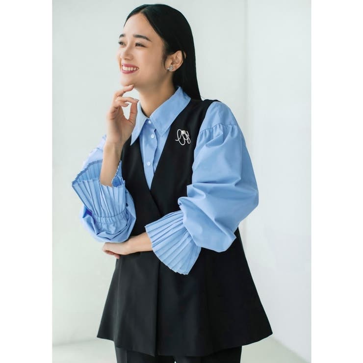 ブラック(019) | 【汚れ＆シワが付きにくい/セレモニー/通勤】ダブルクロスジレ/洗濯機OK | THE SHOP TK