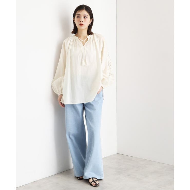 袖刺繍コットンブラウス【洗える】 | THE SHOP TK | 詳細画像2 