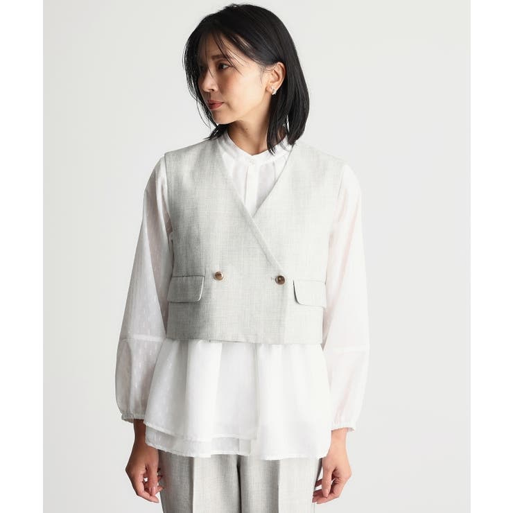 【セットアップ可／ONOFF活躍】カルゼショートジレ／洗える | THE SHOP TK | 詳細画像12 