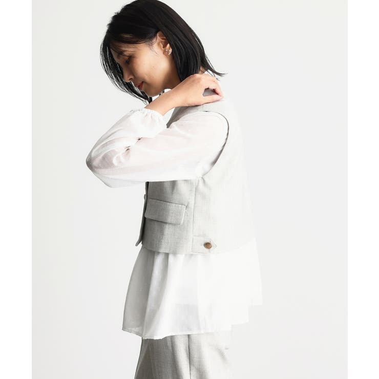 【セットアップ可／ONOFF活躍】カルゼショートジレ／洗える | THE SHOP TK | 詳細画像13 