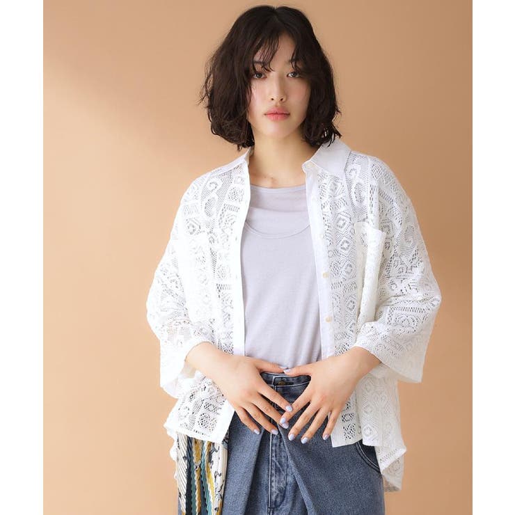 オフホワイト(003) | 総レースシャツ【洗える】 | THE SHOP TK