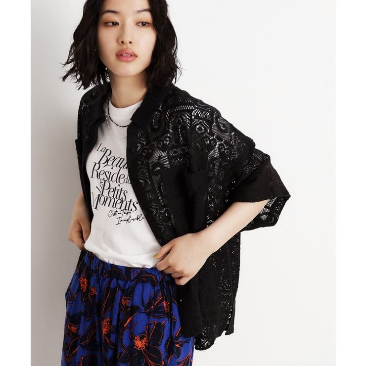 ブラック(019) | 総レースシャツ【洗える】 | THE SHOP TK