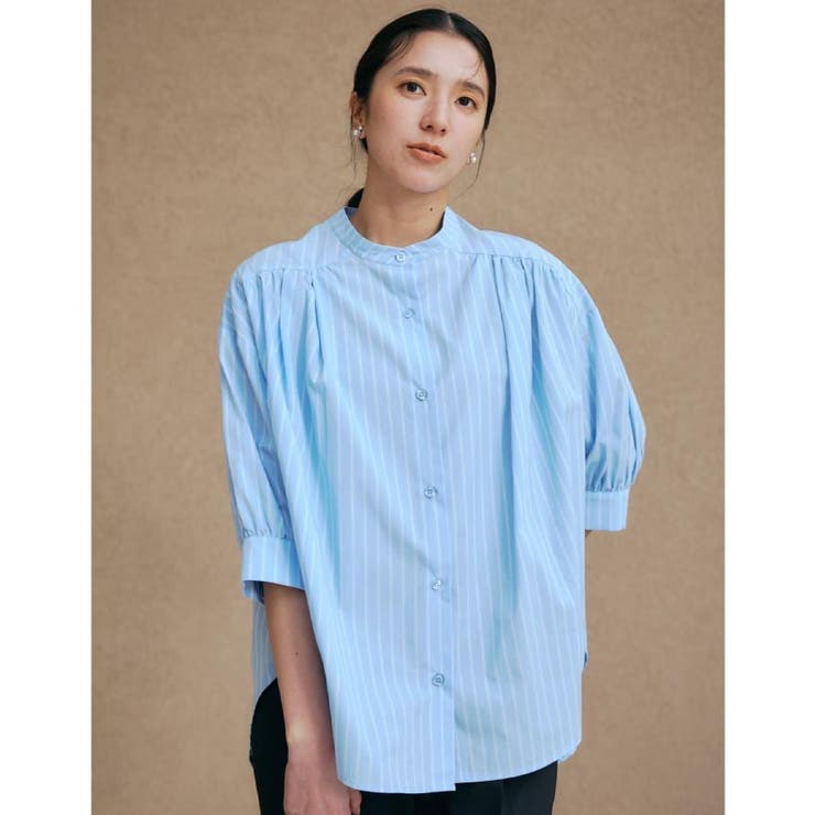 【体型カバー】6分袖バックシャーリングシャツ/洗える | THE SHOP TK | 詳細画像2 