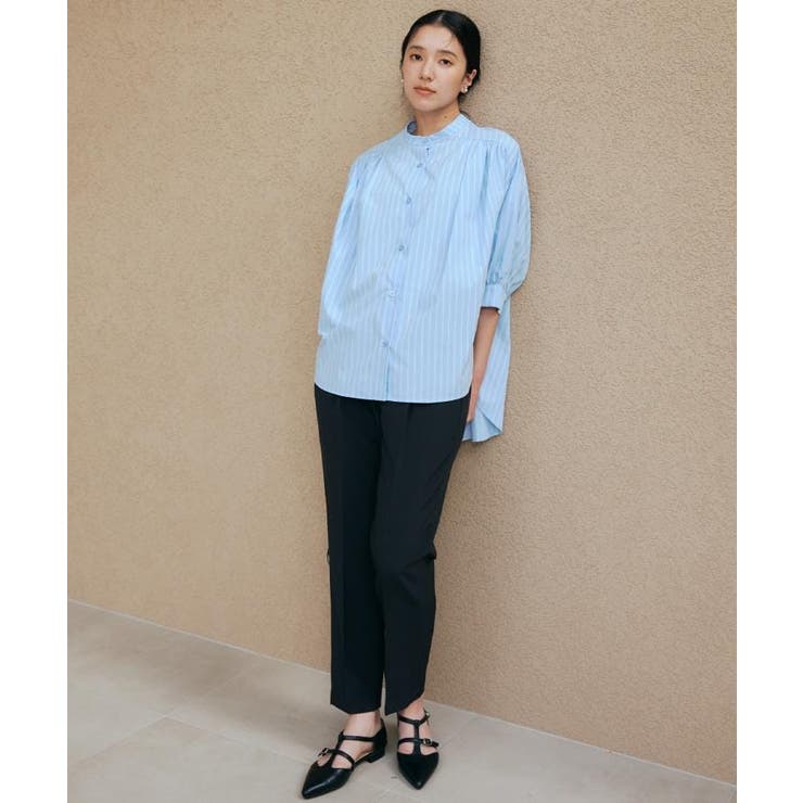 【体型カバー】6分袖バックシャーリングシャツ/洗える | THE SHOP TK | 詳細画像3 