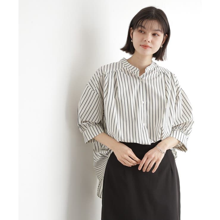 アイボリー(304) | 【体型カバー】6分袖バックシャーリングシャツ/洗える | THE SHOP TK