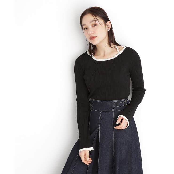 ブラック(019) | ラインリブプルオーバー【洗濯機OK】 | THE SHOP TK