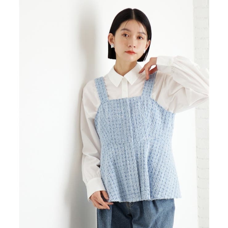 ブルー(092) | ジャカードデニムビスチェ【洗濯機OK】 | THE SHOP TK