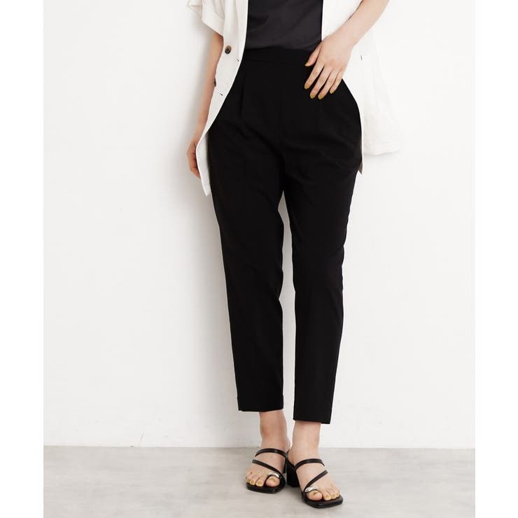 ブラック(019) | ハイパーストレッチテーパードパンツ 接触冷感 洗える | THE SHOP TK