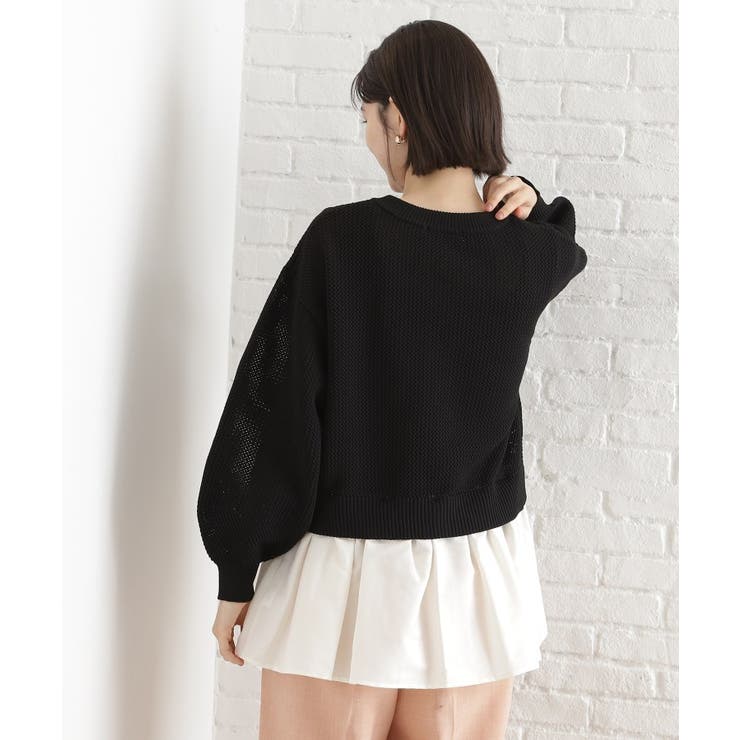 布帛ドッキングメッシュカーデ | THE SHOP TK | 詳細画像4 