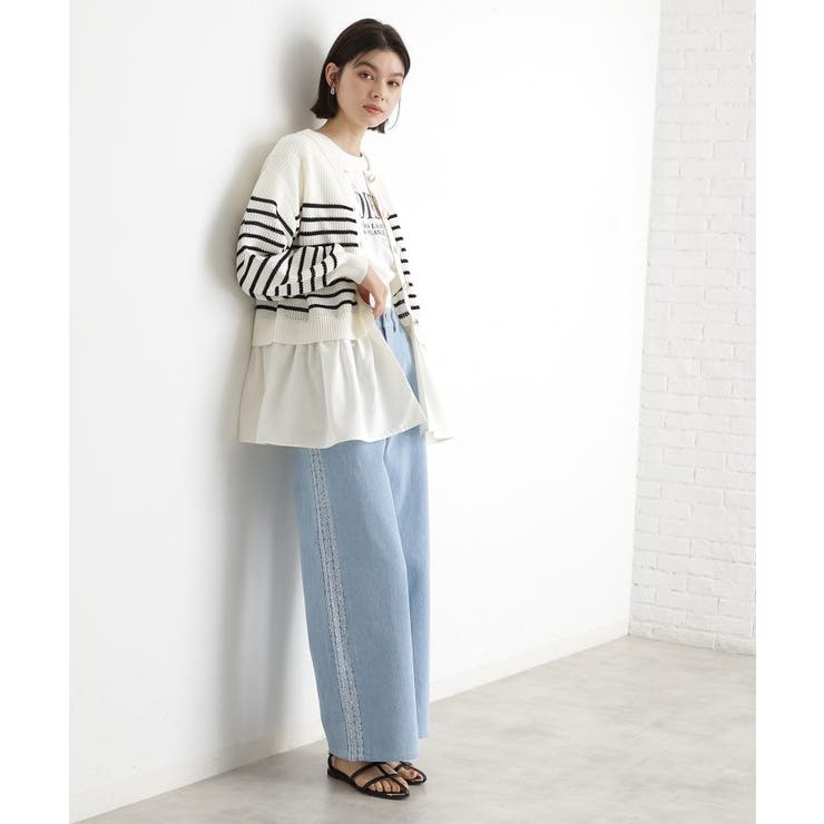 布帛ドッキングメッシュカーデ | THE SHOP TK | 詳細画像12 