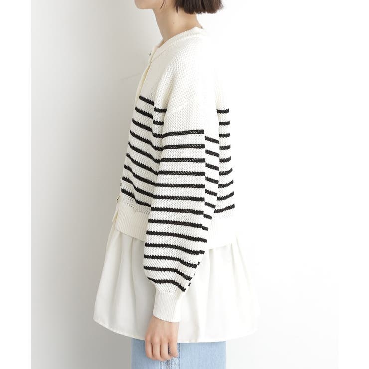 布帛ドッキングメッシュカーデ | THE SHOP TK | 詳細画像17 