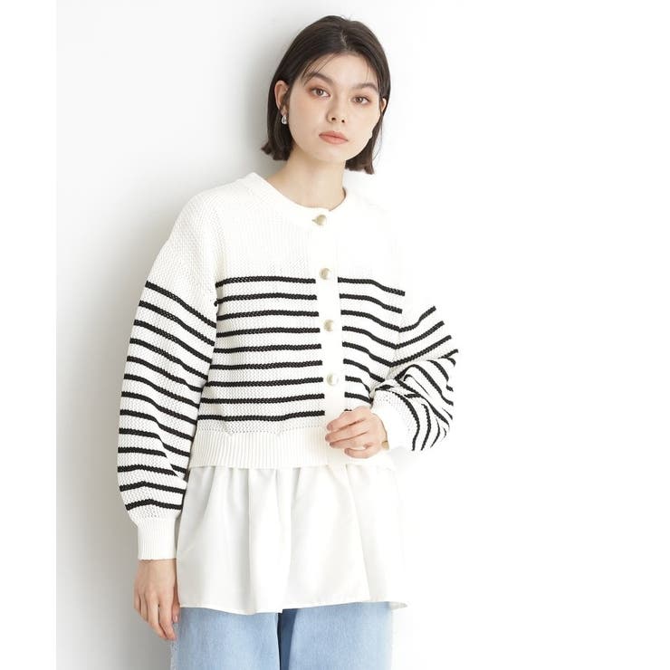 布帛ドッキングメッシュカーデ | THE SHOP TK | 詳細画像9 