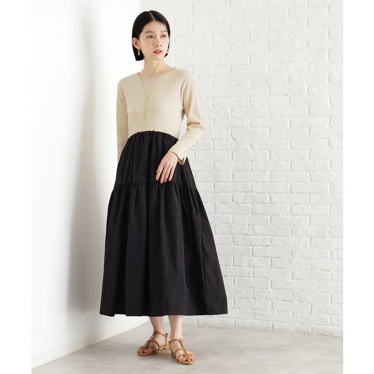 オフホワイト(503) | ニットドッキングワンピース【洗える】 | THE SHOP TK