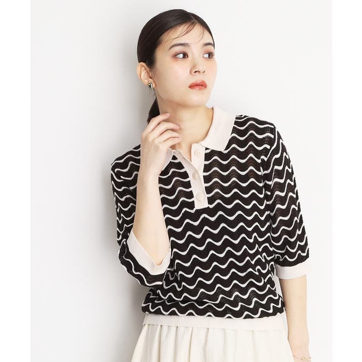 ブラック(319) | ニットポロシャツ【洗濯機/アソート展開】 | THE SHOP TK