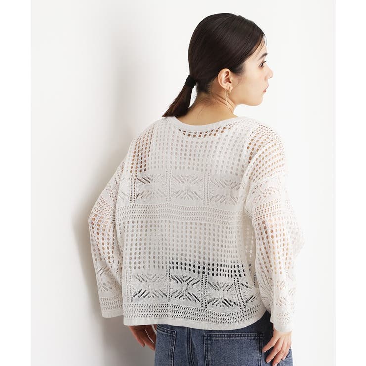 【前後2WAY】タンク付透かし柄ニット/洗える | THE SHOP TK | 詳細画像3 