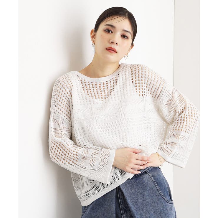 【前後2WAY】タンク付透かし柄ニット/洗える | THE SHOP TK | 詳細画像5 