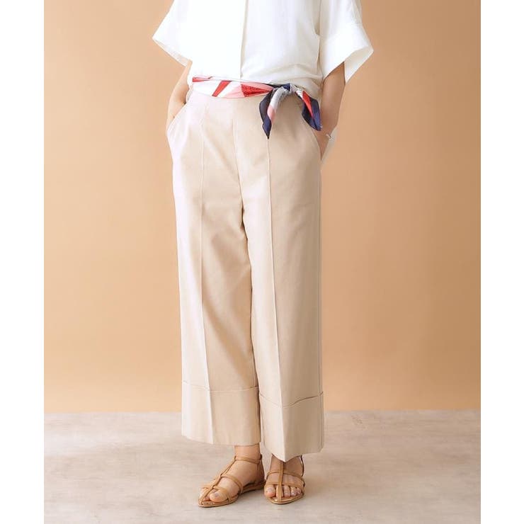 ベージュ(052) | 麻混ワイドパンツ【洗える】 | THE SHOP TK