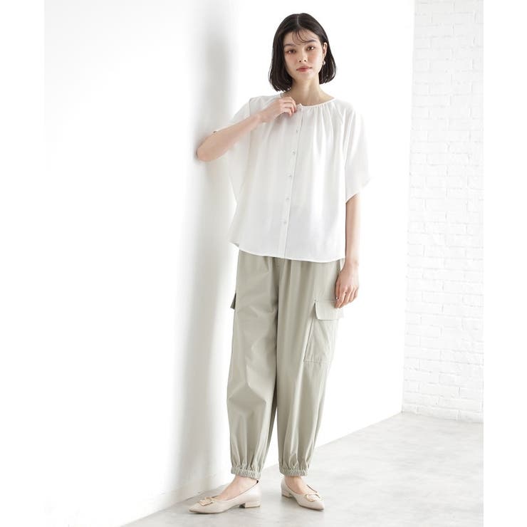 袖フレアブラウス【防シワ／接触冷感／洗濯機OK/セットアップ可】 | THE SHOP TK | 詳細画像7 