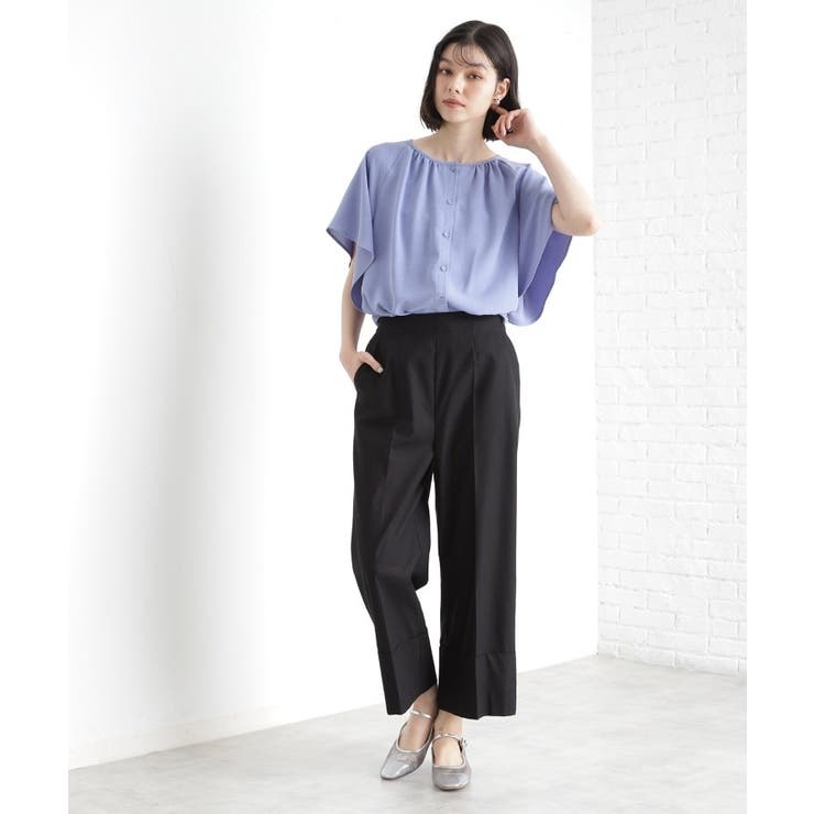 袖フレアブラウス【防シワ／接触冷感／洗濯機OK/セットアップ可】 | THE SHOP TK | 詳細画像15 