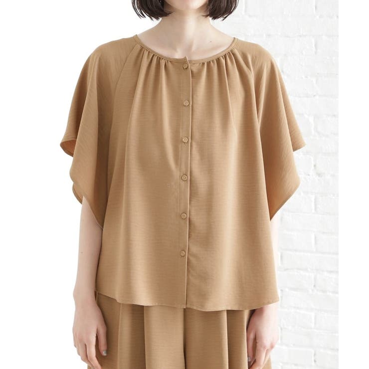 袖フレアブラウス【防シワ／接触冷感／洗濯機OK/セットアップ可】 | THE SHOP TK | 詳細画像24 