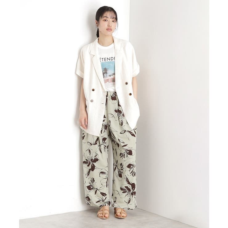 リネン混半袖テーラージャケット【洗える/セットアップ可】 | THE SHOP TK | 詳細画像2 