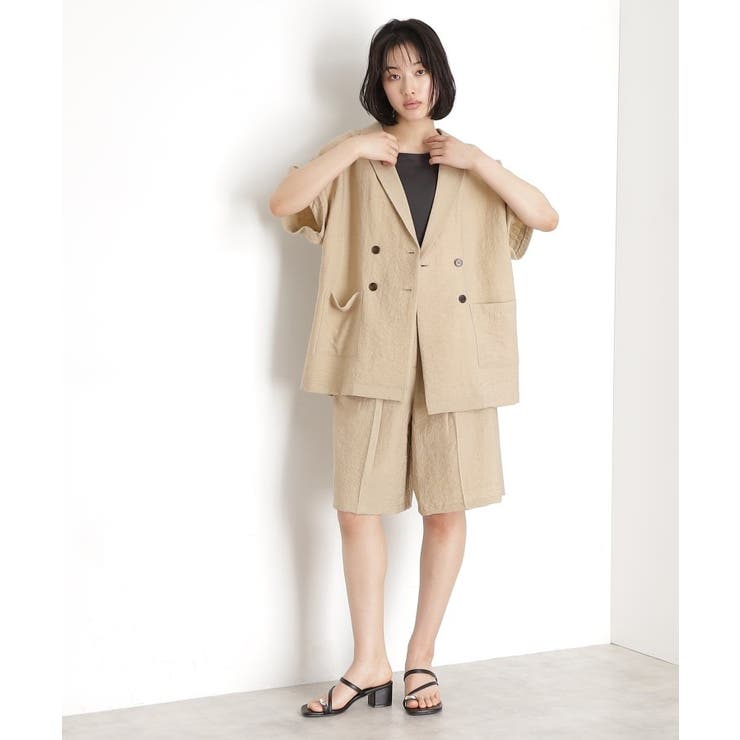 リネン混半袖テーラージャケット【洗える/セットアップ可】 | THE SHOP TK | 詳細画像16 