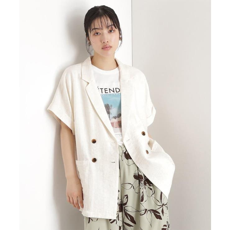 リネン混半袖テーラージャケット【洗える/セットアップ可】 | THE SHOP TK | 詳細画像13 