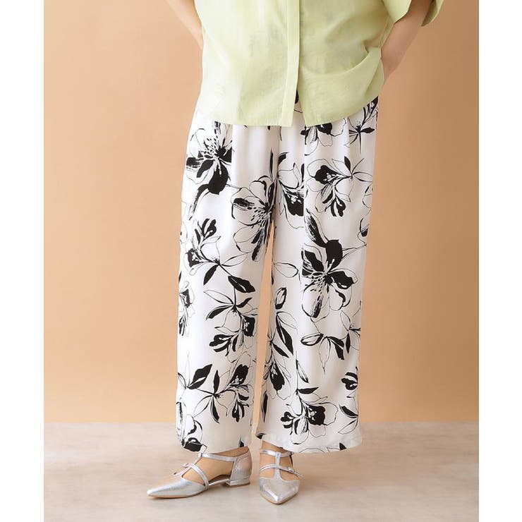 オフホワイト(103) | フラワープリントイージーパンツ【洗える】 | THE SHOP TK