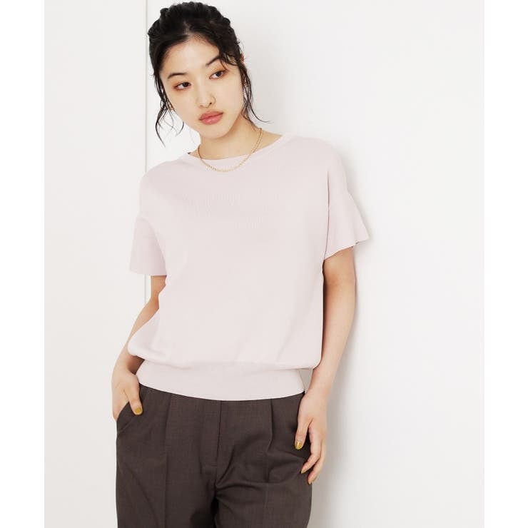 グレージュ(050) | さらさらフレアスリーブサマーニット【毛玉になりにくい/UV/洗濯機OK】 | THE SHOP TK