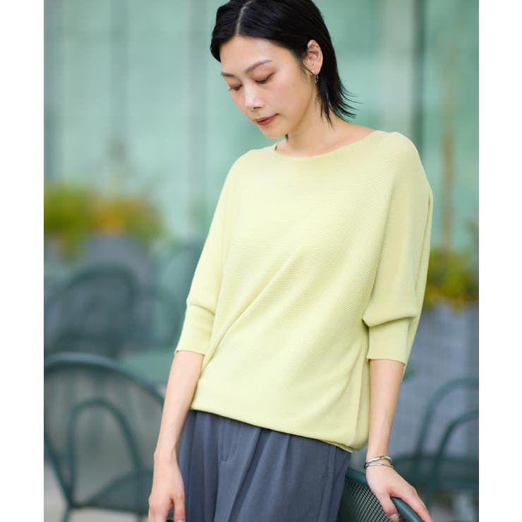 6分袖ガータードルマンニット【エコベロ/洗濯機OK】 | THE SHOP TK | 詳細画像2 