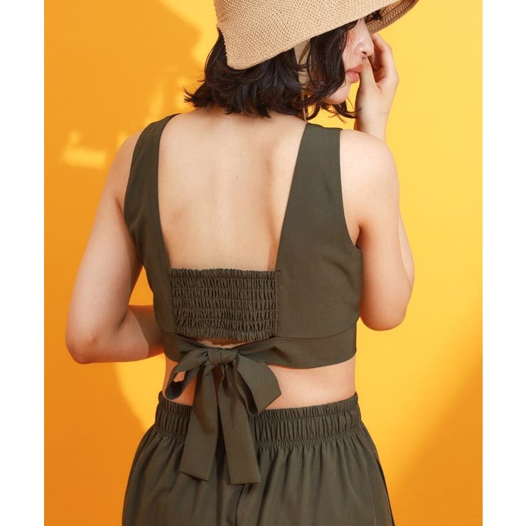 【mizugiwa ラッシュガード】パット入りリボンビスチェ セットアップ可 | THE SHOP TK | 詳細画像1 