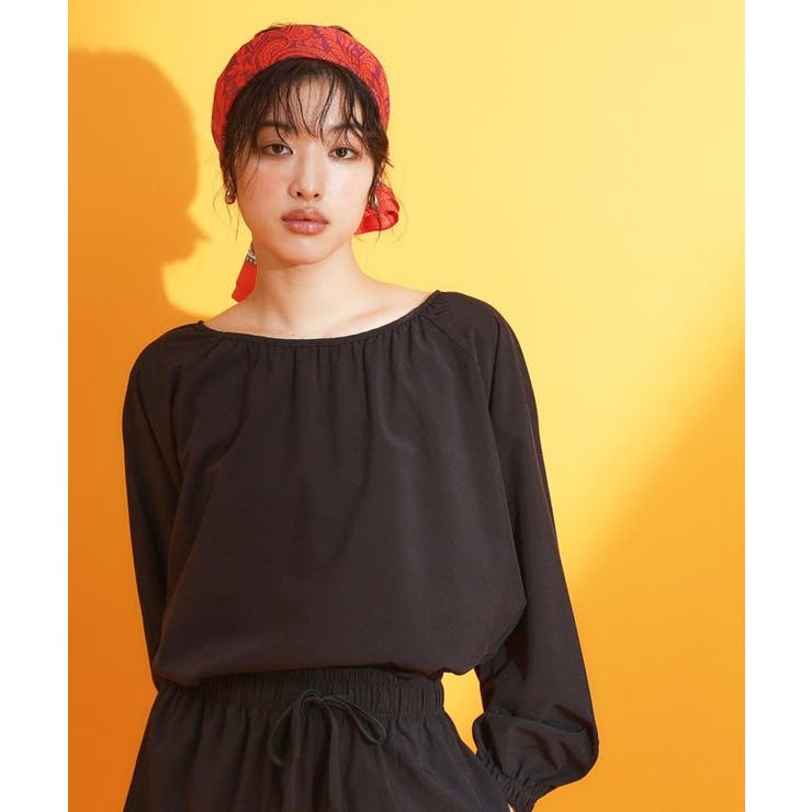 ブラック(019) | 【mizugiwa ラッシュガード】ギャザーチュニック 前後2WAY | THE SHOP TK