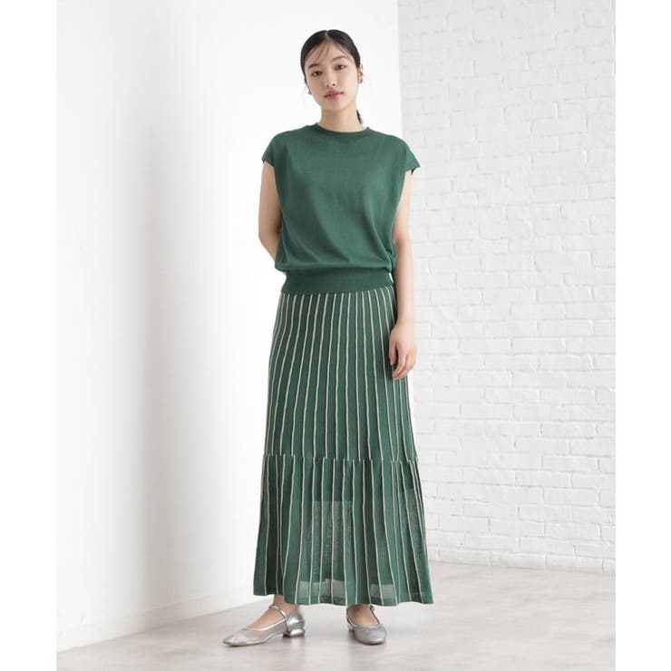 ラメシアーストライプスカート【毛玉になりにくい/洗濯機OK】 | THE SHOP TK | 詳細画像1 