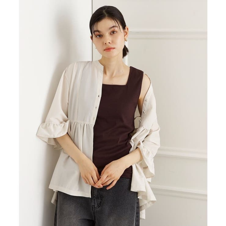 ブラウン(043) | 【インナーに最適】2WAYスクエアタンク | THE SHOP TK