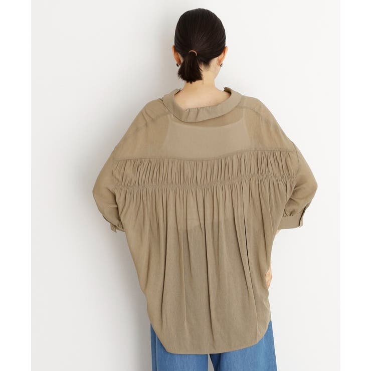 後ろギャザーシアーシャツ【体型カバー／洗える】 | THE SHOP TK | 詳細画像6 