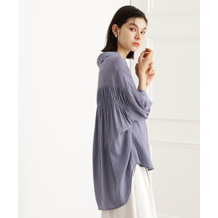 後ろギャザーシアーシャツ【体型カバー／洗える】 | THE SHOP TK | 詳細画像9 