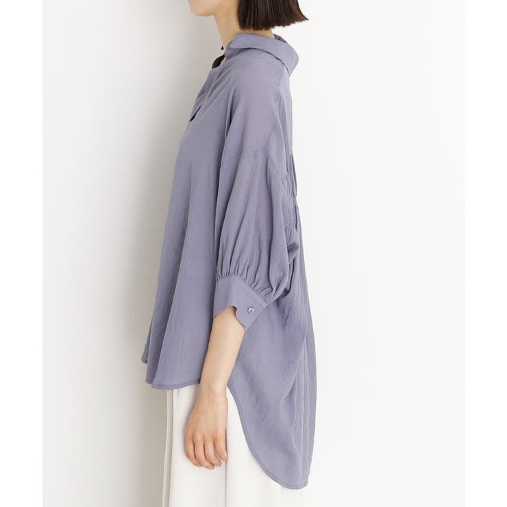 後ろギャザーシアーシャツ【体型カバー／洗える】 | THE SHOP TK | 詳細画像14 
