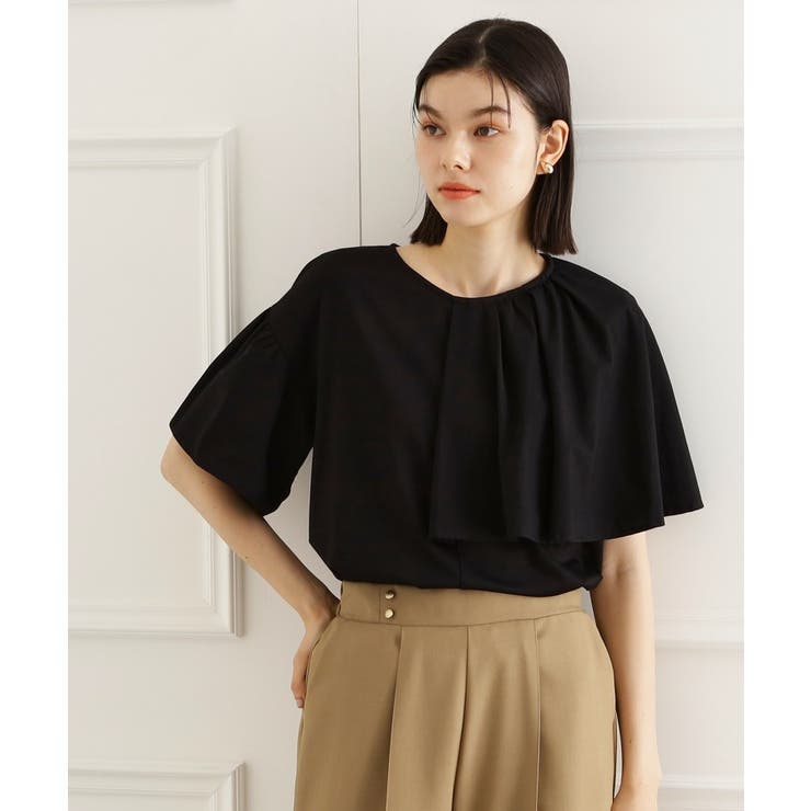 ブラック(019) | アシメケープ風プルオーバー【接触冷感/洗濯機OK】 | THE SHOP TK