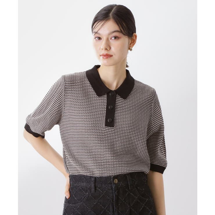 ブラック(419) | 【再入荷】柄アソートポロニットシャツ【洗濯機OK】 | THE SHOP TK