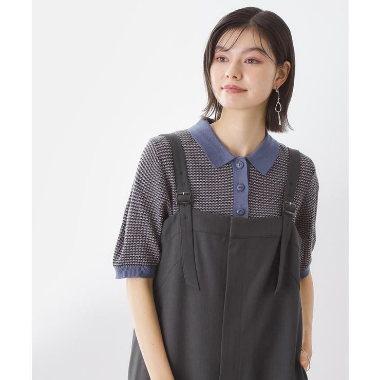 ブルー(492) | 【再入荷】柄アソートポロニットシャツ【洗濯機OK】 | THE SHOP TK