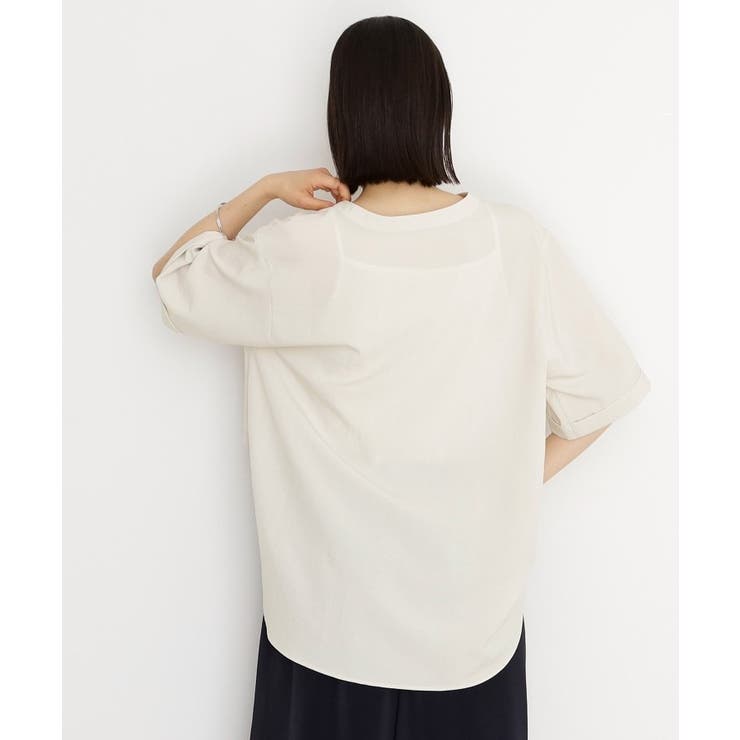 【秋色入荷 インしなくても決まる】ダブルポケット5分袖シャツ 体型カバー | THE SHOP TK | 詳細画像4 