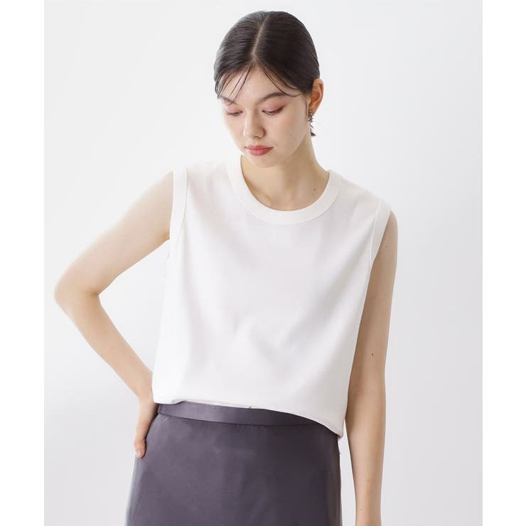 オフホワイト(003) | 【汗染み防止】ノースリーブTシャツ【洗濯機OK/UVケア】 | THE SHOP TK